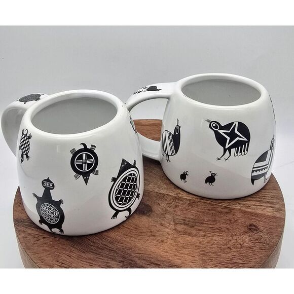 1998 The Treasure Chest Quail Birds 2000 Turtle Mug  Black White Las Cruces - Picture 1 of 16